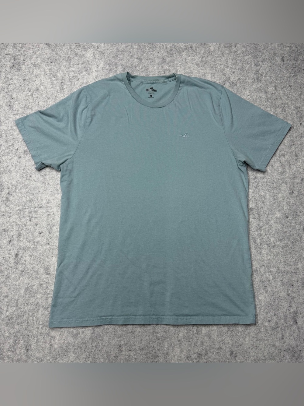 Hollister Men's T-Shirt Short Sleeve Sage Green Crew Neck Tee Logo Icon Size XL
